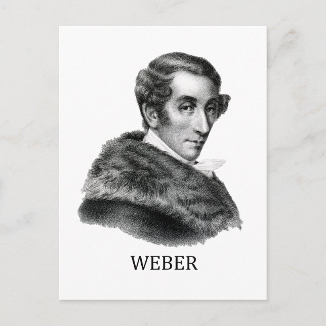 Carl Maria von Weber, svart Vykort (Framsida)