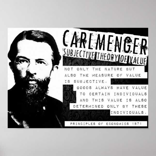 Carl Menger Austria School Libertarian Free Marke Poster (Framsidan)