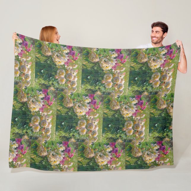 Carl Moll Vintage Dahlias Fleecefilt (På plats)