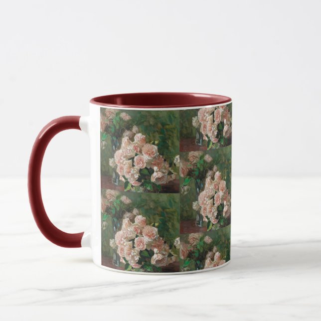 Carl Moll Vintage Vit ros Mugg (Vänster)