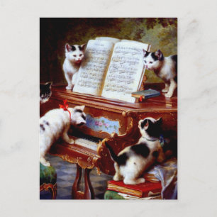 Carl Reichert Kittens Pllay Piano Vykort