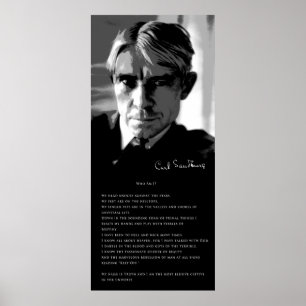 CARL SANDBURG:S DIKT: VEM ÄR JAG? POSTER