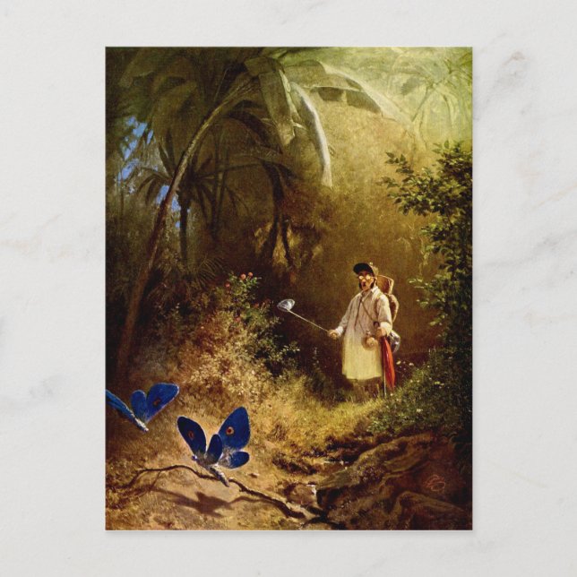 Carl Spitzweg - Butterfly Hunter Vykort (Framsida)