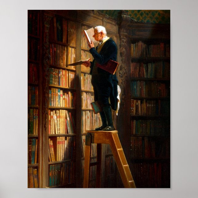 Carl Spitzweg Der Bücherwurm Deutsche Malerei Poster (Framsidan)