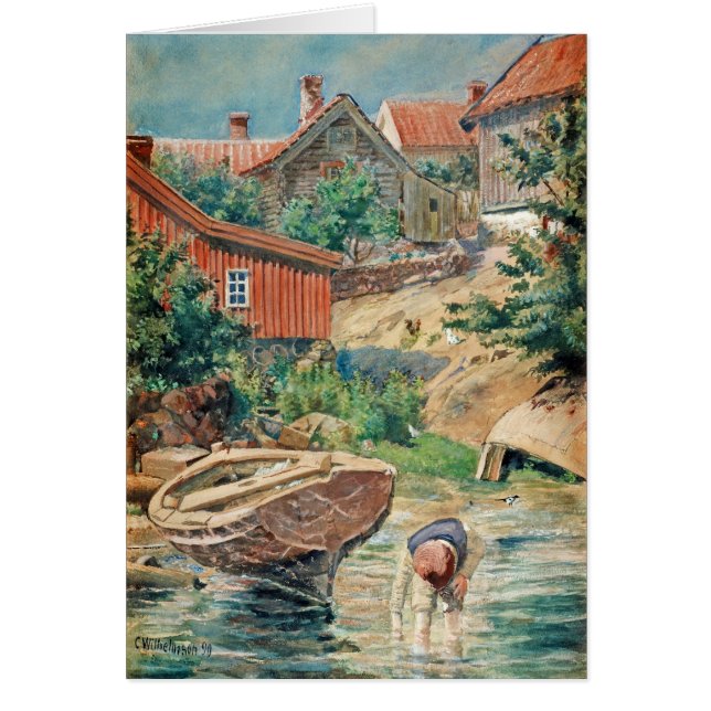 Carl Wilhemson Vadande pojke CC0448 Hälsningskort (Framsidan)