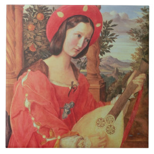 Carla Bianca von Quandt, c.1820 (olja på kanfas) Kakelplatta