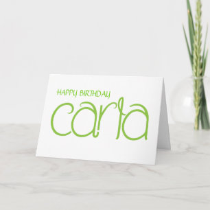 Carla lime Birthday Card Kort