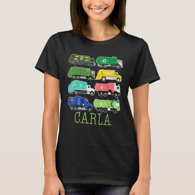 Carla Trash Truck For Kids Collector Ecologist Gar T Shirt (Framsida)