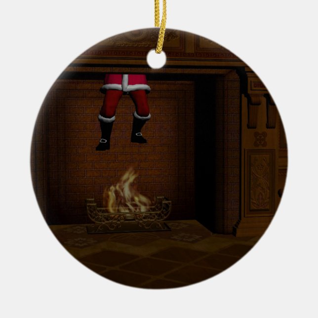 Carless Jultomten Julgransprydnad Keramik (Framsidan)