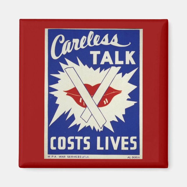 Carless Talk Vintage Krig Poster Magnet (Framsidan)
