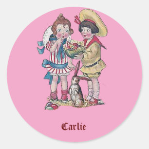 CARLIE ~ PÅSK Sticker Vintage 1911 ~ Cute! ~ Runt Klistermärke