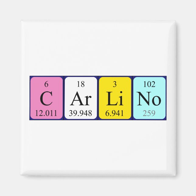 Carlino Periodisk magnet bord namn (Framsidan)