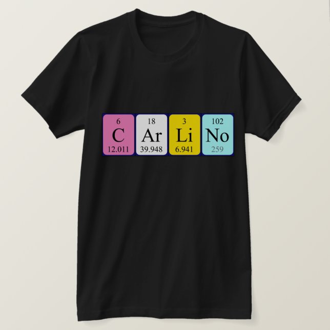 Carlino Periodisk skjorta bord namn T-shirt (Design framsida)