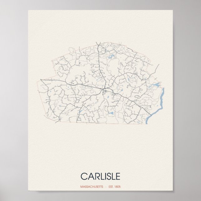 Carlisle Massachusetts Gatukarta Poster (Framsidan)