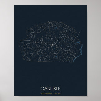 Carlisle Massachusetts Gatukarta Poster (Natt)