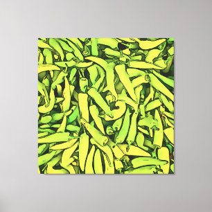 Carliston Banana Peppers Black Outline Art Canvastryck