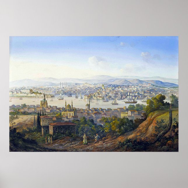 Carlo Bossoli Turks Overlook Istanbul Poster (Framsidan)