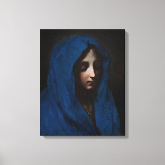 Carlo Dolci (1616-1687) - Blue Madonna Canvastryck (Framsida)