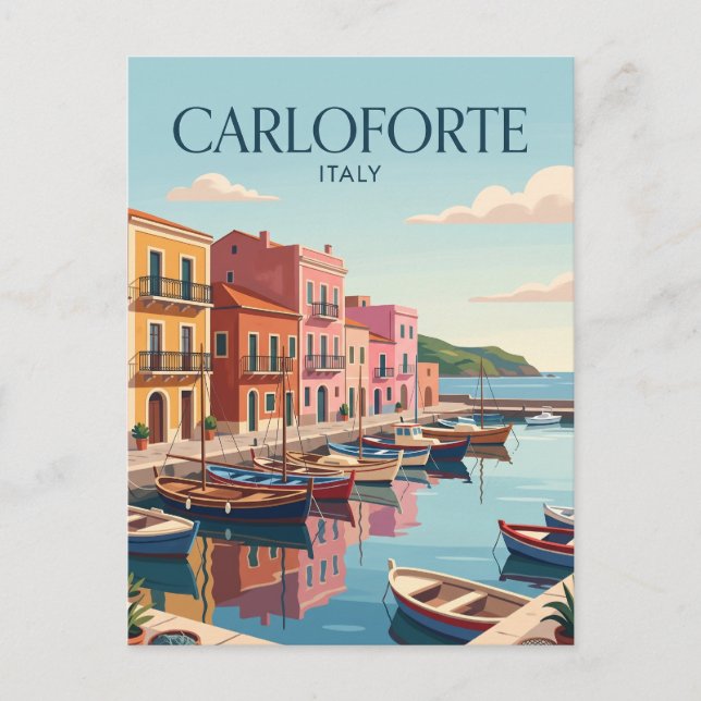 Carloforte hamn Italien Vykort (Framsida)