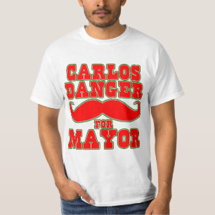 Carlos fara för borgmästare med mustasch tee