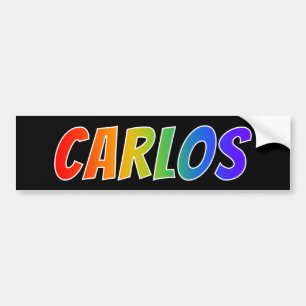 "CARLOS" första Namnen: Roligtens regnbågsfärg Bildekal