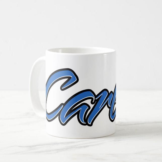 Carlos Vorname Name blue Tasse Kaffeetasse Kaffemugg (Framsida vänster)