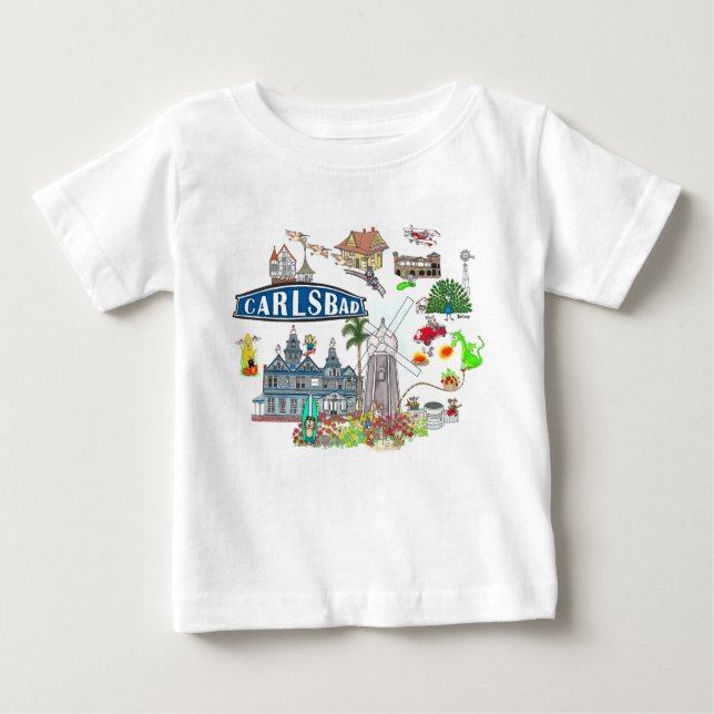 Carlsbad Beach City Fun T Shirt (Framsida)