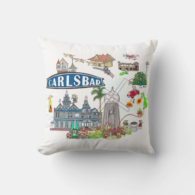 Carlsbad Beach City Kul Kudde (Framsida)