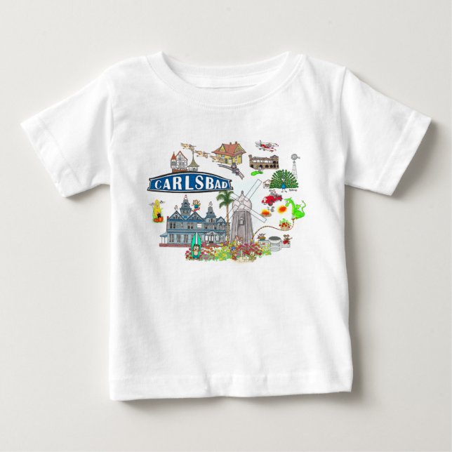 Carlsbad Beach City Kul T Shirt (Framsida)