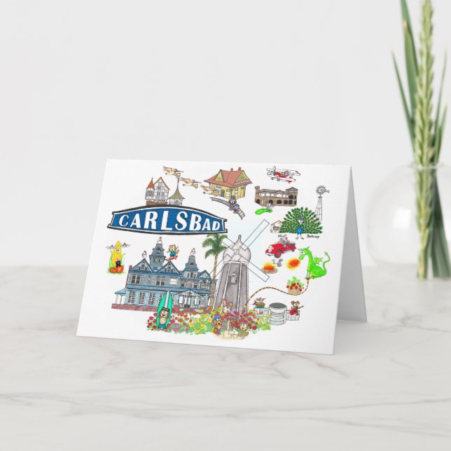 Carlsbad Beach City Rolighet Tack Kort (Framsida)