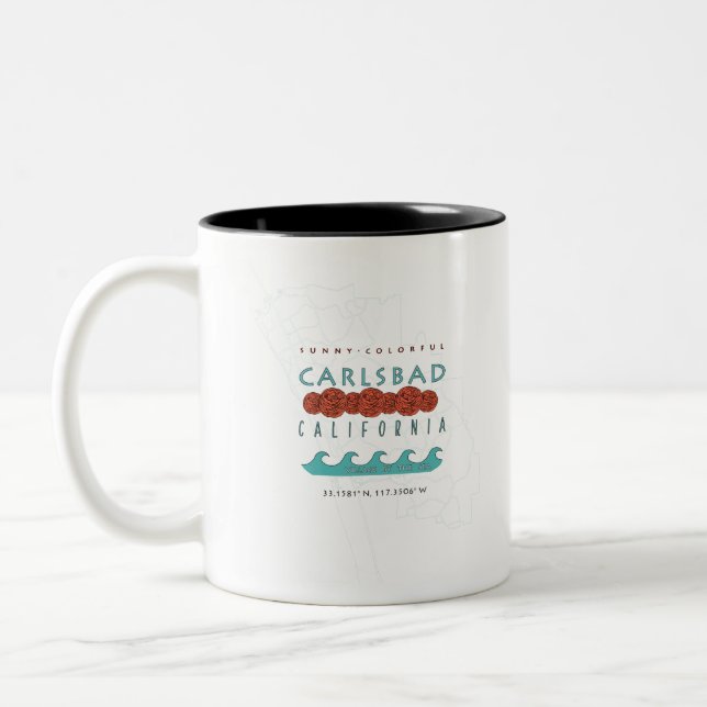 Carlsbad Califonia design Två-Tonad Mugg (Vänster)