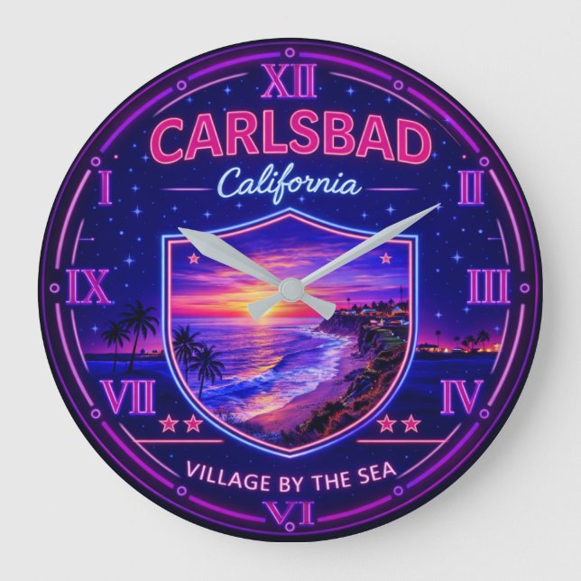Carlsbad California Coastal Sunset  Stor Klocka (Framsida)