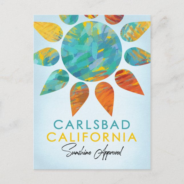 Carlsbad California Sunshine Travel Vykort (Framsida)