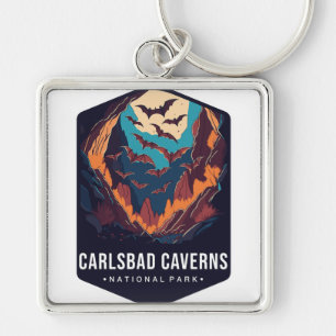 Carlsbad Cavern nationalpark Fyrkantig Silverfärgad Nyckelring