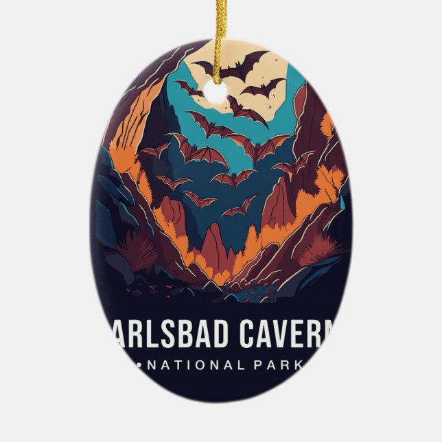 CARLSBAD CAVERN NATIONALPARK PRYDNADSFOREMÅL JULGRANSPRYDNAD KERAMIK (Framsidan)