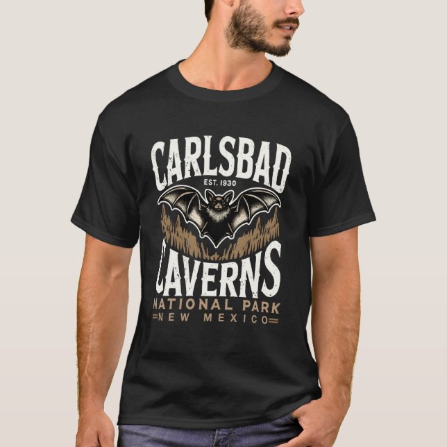 Carlsbad Caverns National Park Fladdermus Carlsbad T Shirt (Framsida)