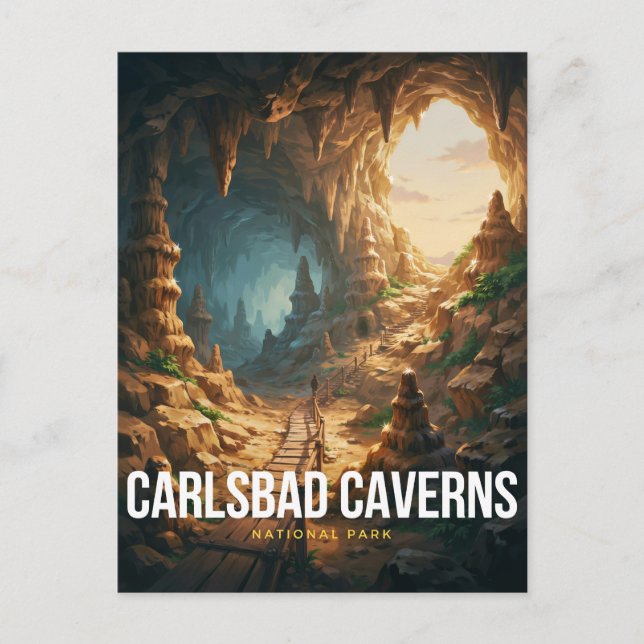 Carlsbad Caverns National Park Grottstig Vykort (Framsida)