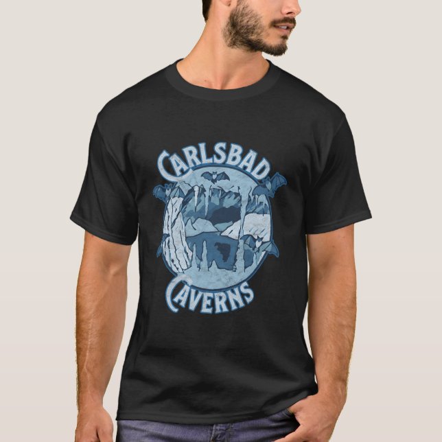 Carlsbad Caverns nationalpark Cave Fladdermus T Shirt (Framsida)
