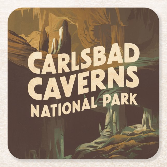 Carlsbad Caverns nationalpark Cave Underlägg Papper Kvadrat (Framsidan)