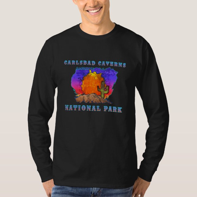 Carlsbad Caverns nationalpark Desert Sunset Scene T Shirt (Framsida)