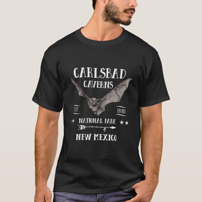 Carlsbad Caverns nationalpark Fladdermus T Shirt (Framsida)