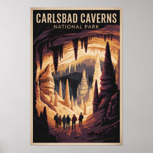 Carlsbad Caverns Nationalpark Illustration Resa Poster