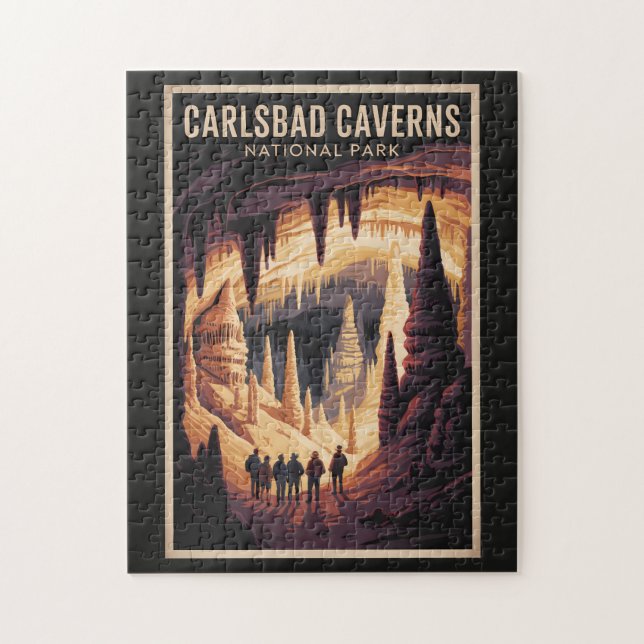 Carlsbad Caverns Nationalpark Illustration Resa Pussel (Vertikal)