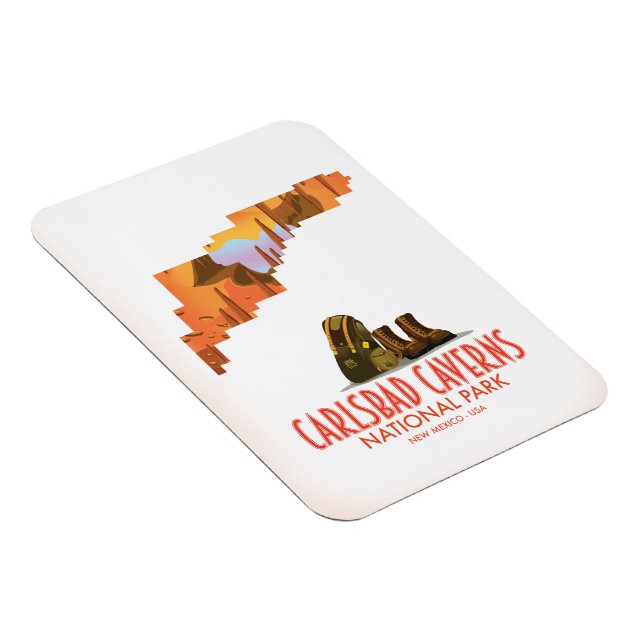 Carlsbad caverns nationalpark kart över New Mexico Magnet (Högersidan)