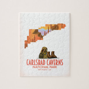 Carlsbad caverns nationalpark karta i new mexico pussel