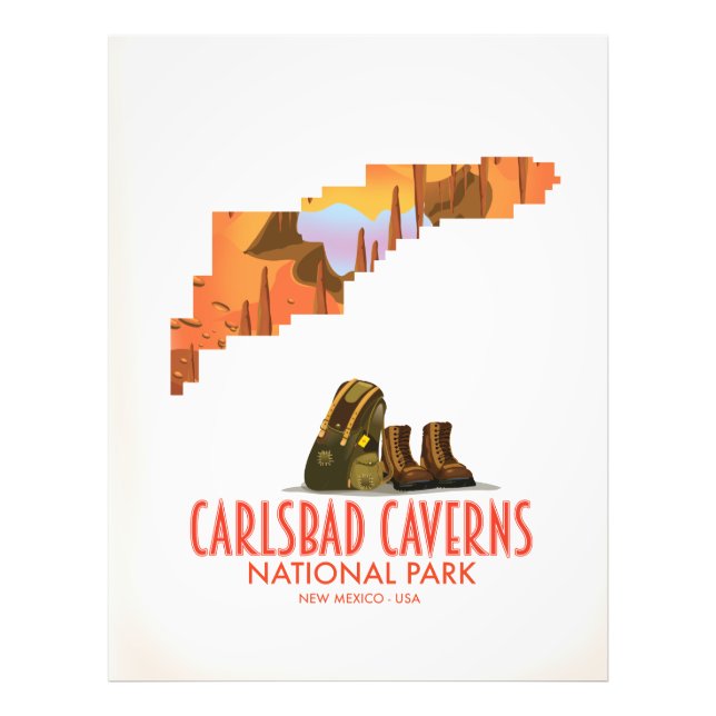 Carlsbad caverns nationalpark karta New Mexico Fototryck (Framsidan)