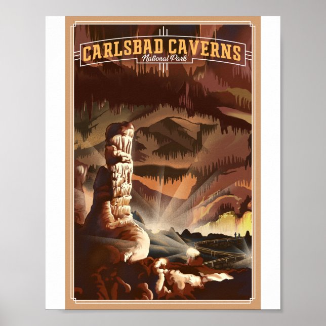 Carlsbad Caverns nationalpark Litho Artwork Poster (Framsidan)