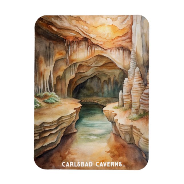 Carlsbad Caverns nationalpark - målning av vattenf Magnet (Vertikal)