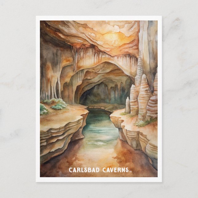 Carlsbad Caverns nationalpark - målning av vattenf Vykort (Framsida)