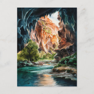 Carlsbad Caverns nationalpark - målning av vattenf Vykort